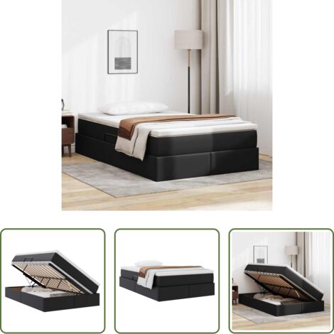 Materasso -  Letto con contenitore e materasso Nero 120 x 200 cm
