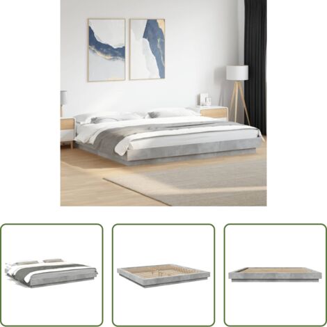 Materasso letto -  Giroletto Grigio Cemento 180x200 cm in Legno Multistrato