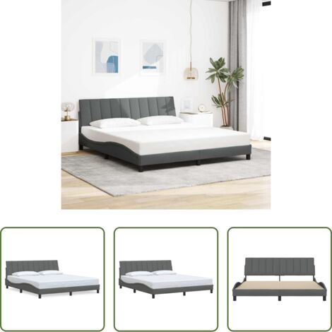 Materasso letto -  Giroletto senza Materasso Hanko Grigio Scuro 180x200 cm Tessuto