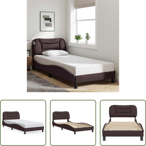Materasso letto -  Giroletto senza Materasso Hvar Marrone Scuro 80x200 cm Tessuto