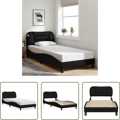 Materasso letto -  Giroletto senza Materasso Hvar Nero 80x200 cm Tessuto