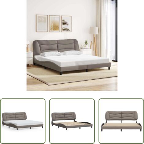 Materasso letto -  Giroletto senza Materasso Hvar Tortora 180x200 cm in Tessuto