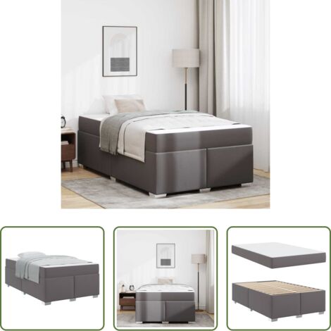 Materasso letto -  Struttura del letto con materasso Grigio 120 x 200 cm Tessuto