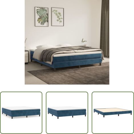 Materasso letto -  Struttura Letto a Rete a Molle Blu Scuro 180x200 cm in Velluto