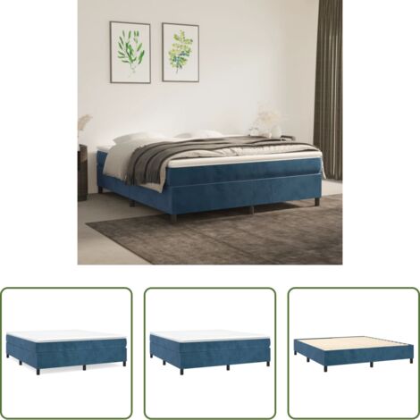 Materasso letto -  Struttura Letto a Rete a Molle Blu Scuro 180x200 cm in Velluto