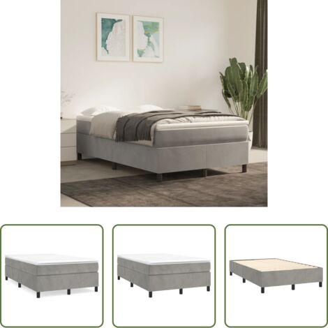 Materasso letto -  Struttura Letto a Rete a Molle Grigio Chiaro 120x200 cm Velluto