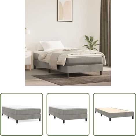 Materasso letto -  Struttura Letto a Rete a Molle Grigio Chiaro 80x200 cm Velluto
