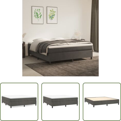 Materasso letto -  Struttura Letto a Rete a Molle Grigio Scuro 180x200 cm Velluto