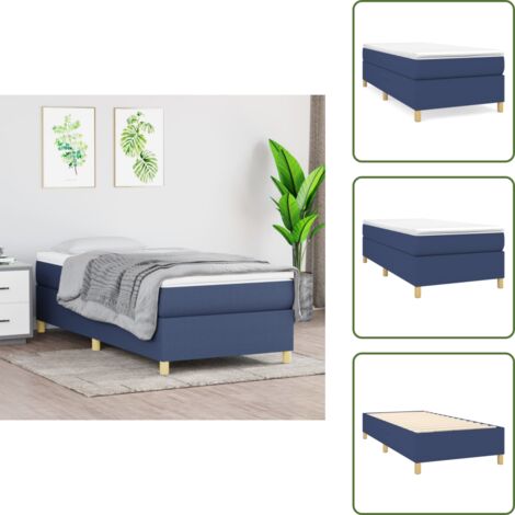 Materasso letto - vidaXL Struttura Letto a Rete a Molle Blu 80x200 cm in Tessuto -