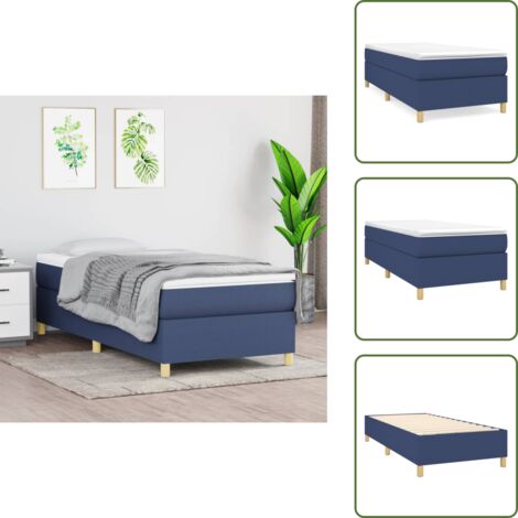 Materasso letto - vidaXL Struttura Letto a Rete a Molle Blu 90x200 cm in Tessuto - Letto in tessuto