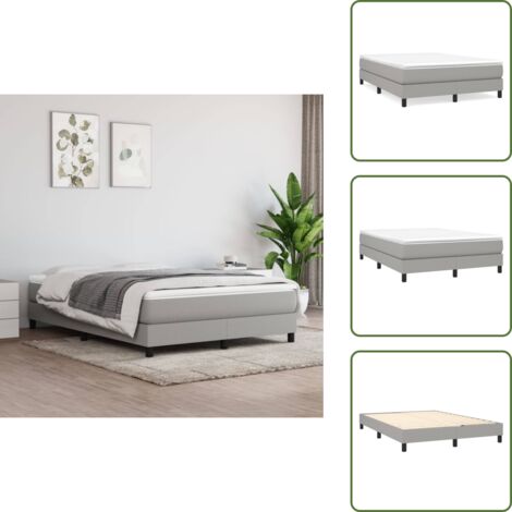 Materasso letto - vidaXL Struttura Letto a Rete a Molle Grigio Chiaro 140x200 cm Tessuto - Letto in tessuto