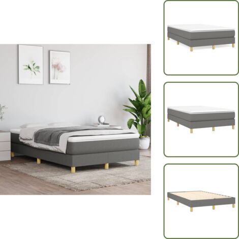 Materasso letto - vidaXL Struttura Letto a Rete a Molle Grigio Scuro 120x200 cm Tessuto - Letto con molle