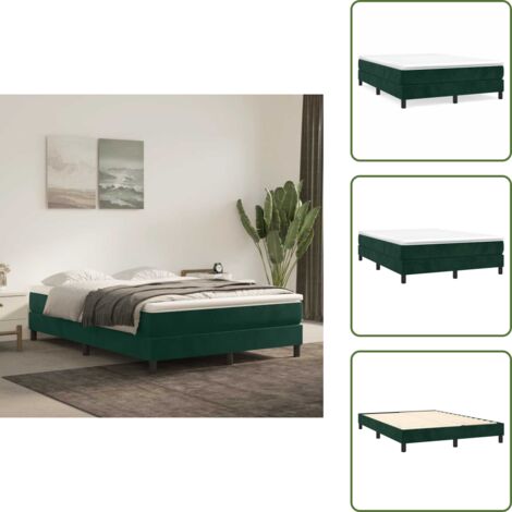 Materasso letto - vidaXL Struttura Letto a Rete a Molle Verde Scuro 140x190 cm in Velluto -