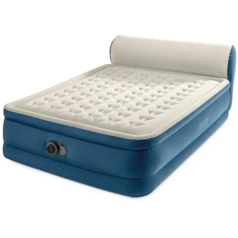 Intex 64460ND - Materasso Gonfiabile Matrimoniale SilkyBed con Testiera e Pompa Elettrica Integrata, 229x152x79 cm