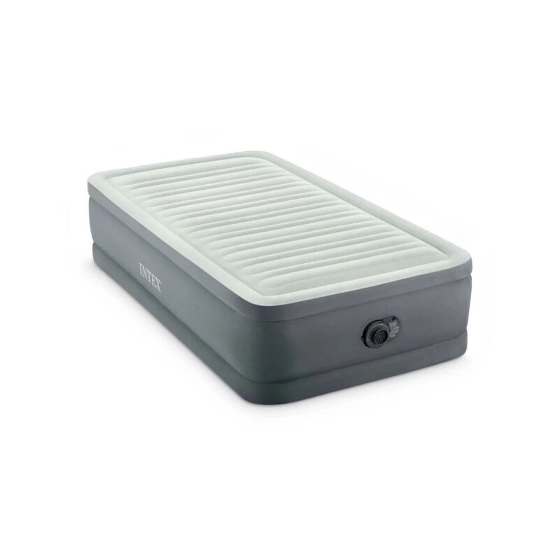 Materasso singolo autogonfiante Intex airbed dura-beam premaire i' colore grigio chiaro e pompa integrata, 99x191x46 cm - cod. 64902nd