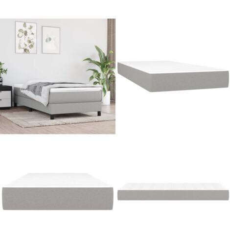 Materasso Molle Insacchettate Rigidità Media Grigio Chiaro 120x190x20 Tessuto - Materasso morbido - Materasso con schiuma