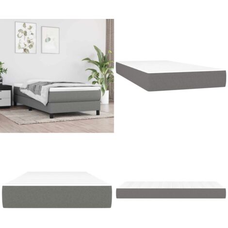 Materasso Molle Insacchettate Rigidità Media Grigio Scuro 120x190x20 Tessuto - Materasso morbido - Materasso con schiuma