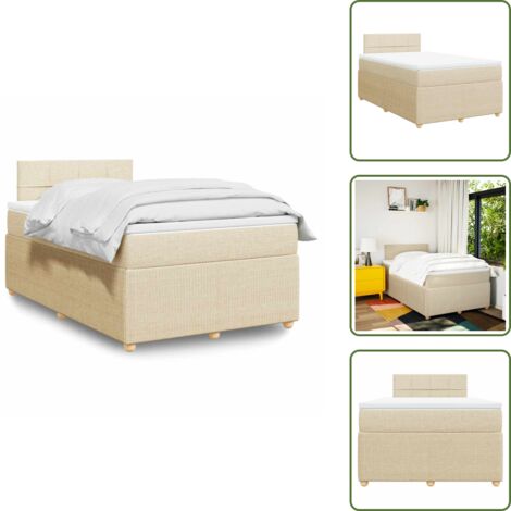 Materasso morbido - vidaXL Giroletto a Molle con Materasso Crema 120x190 cm in Tessuto - Materasso con molle