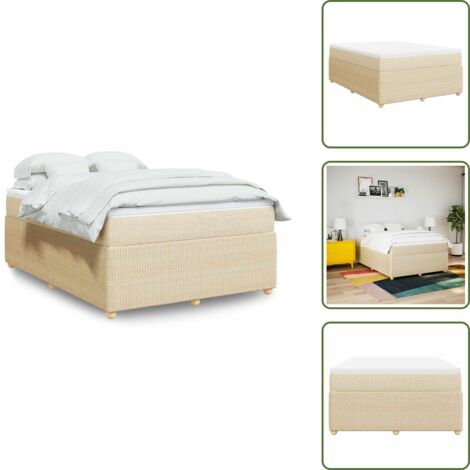 Materasso morbido - vidaXL Giroletto a Molle con Materasso Crema 140x19 cm in Tessuto - Coprimaterasso
