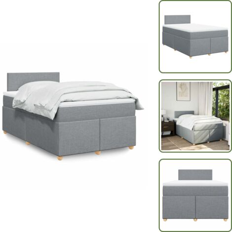 Materasso morbido - vidaXL Giroletto a Molle con Materasso Grigio Chiaro 120x190cm Tessuto - Letto con doghe