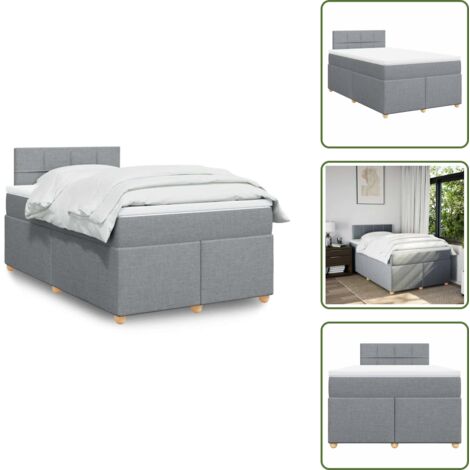 Materasso morbido - vidaXL Giroletto a Molle con Materasso Grigio Chiaro 120x190cm Tessuto - Letto con doghe