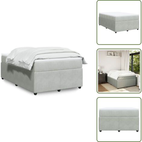 Materasso morbido - vidaXL Giroletto a Molle con Materasso Grigio Chiaro 120x190cm Velluto - Letto con doghe