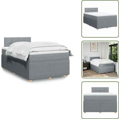 Materasso morbido - vidaXL Giroletto a Molle con Materasso Grigio Chiaro 120x200cm Tessuto - Letto con doghe
