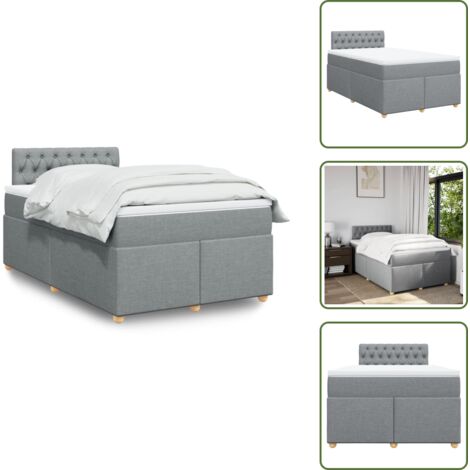 Materasso morbido - vidaXL Giroletto a Molle con Materasso Grigio Chiaro 120x200cm Tessuto - Letto con doghe