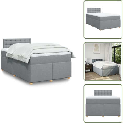 Materasso morbido - vidaXL Giroletto a Molle con Materasso Grigio Chiaro 120x200cm Tessuto - Letto con doghe