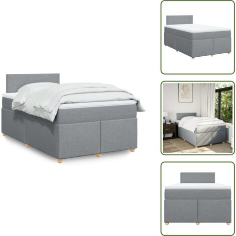 Materasso morbido - vidaXL Giroletto a Molle con Materasso Grigio Chiaro 120x200cm Tessuto - Letto con doghe