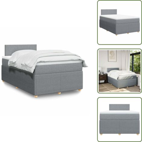 Materasso morbido - vidaXL Giroletto a Molle con Materasso Grigio Chiaro 120x200cm Tessuto - Letto con doghe