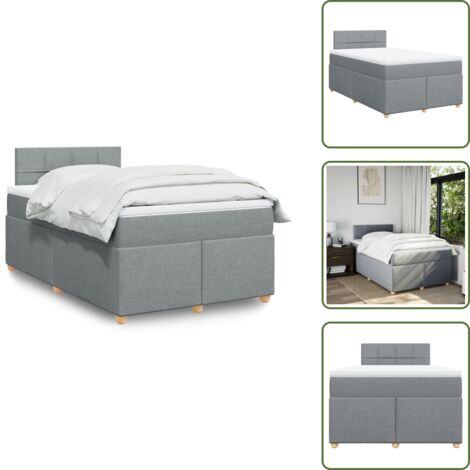 Materasso morbido - vidaXL Giroletto a Molle con Materasso Grigio Chiaro 120x200cm Tessuto - Letto con doghe