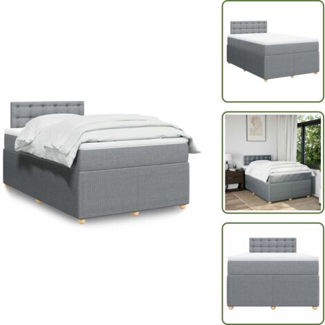 Materasso morbido - vidaXL Giroletto a Molle con Materasso Grigio Chiaro 120x200cm Tessuto - Letto con doghe