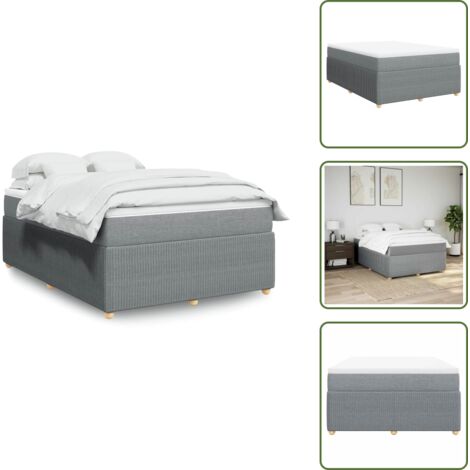 Materasso morbido - vidaXL Giroletto a Molle con Materasso Grigio Chiaro 160x200cm Tessuto - Coprimaterasso