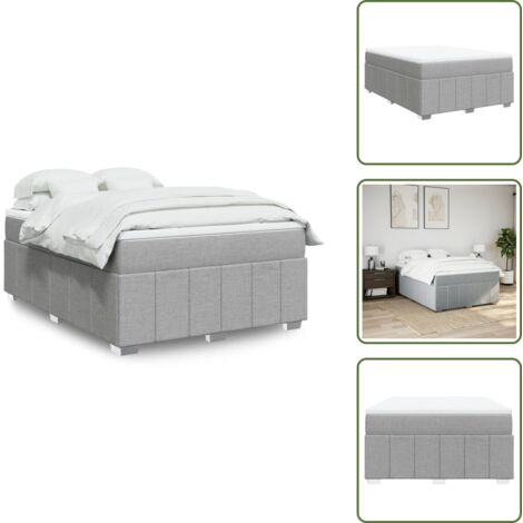 Materasso morbido - vidaXL Giroletto a Molle con Materasso Grigio Chiaro 160x200cm Tessuto - Coprimaterasso