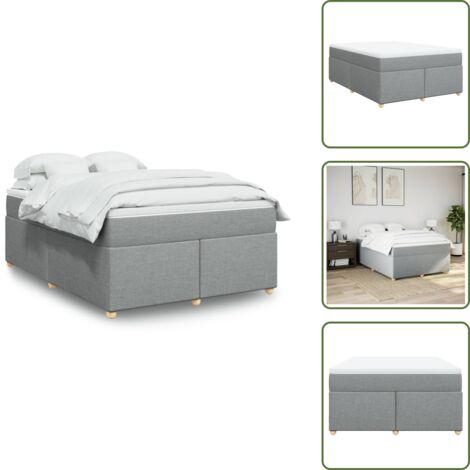 Materasso morbido - vidaXL Giroletto a Molle con Materasso Grigio Chiaro 160x200cm Tessuto - Coprimaterasso