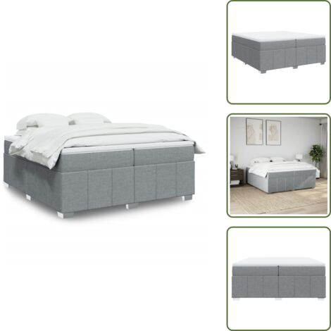 Materasso morbido - vidaXL Giroletto a Molle con Materasso Grigio Chiaro 200x200cm Tessuto - Coprimaterasso