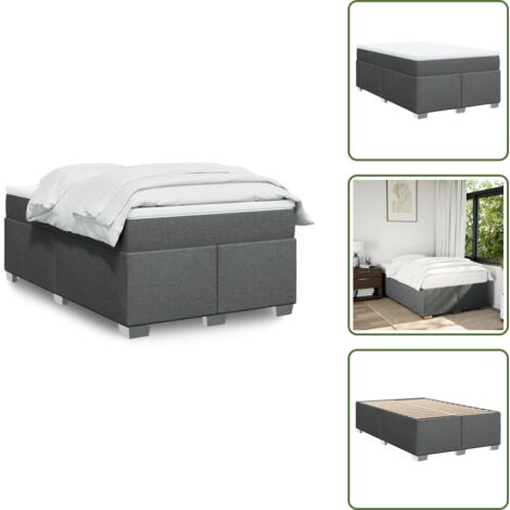 Materasso morbido - vidaXL Giroletto a Molle con Materasso Grigio Scuro 120x190cm Tessuto - Coprimaterasso