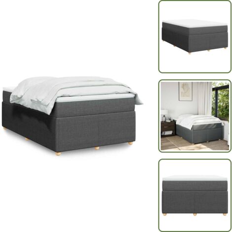 Materasso morbido - vidaXL Giroletto a Molle con Materasso Grigio Scuro 120x190cm Tessuto - Letto con doghe