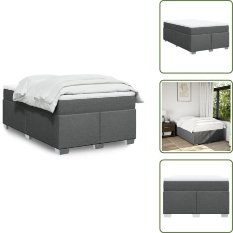 Materasso morbido - vidaXL Giroletto a Molle con Materasso Grigio Scuro 120x200 cm Tessuto - Letto con doghe
