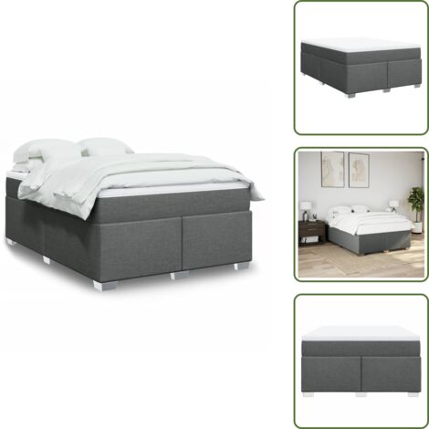 Materasso morbido - vidaXL Giroletto a Molle con Materasso Grigio Scuro 140x190 cm Tessuto - Coprimaterasso