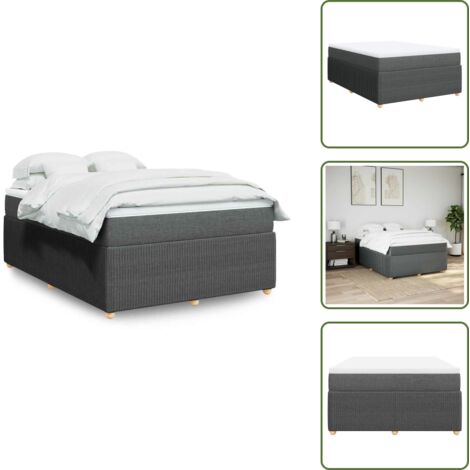 Materasso morbido - vidaXL Giroletto a Molle con Materasso Grigio Scuro 160x200 cm Tessuto - Coprimaterasso