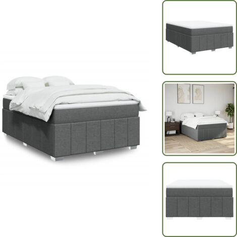 Materasso morbido - vidaXL Giroletto a Molle con Materasso Grigio Scuro 160x200 cm Tessuto - Coprimaterasso