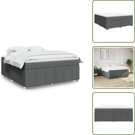 Materasso morbido - vidaXL Giroletto a Molle con Materasso Grigio Scuro 180x200 cm Tessuto - Coprimaterasso