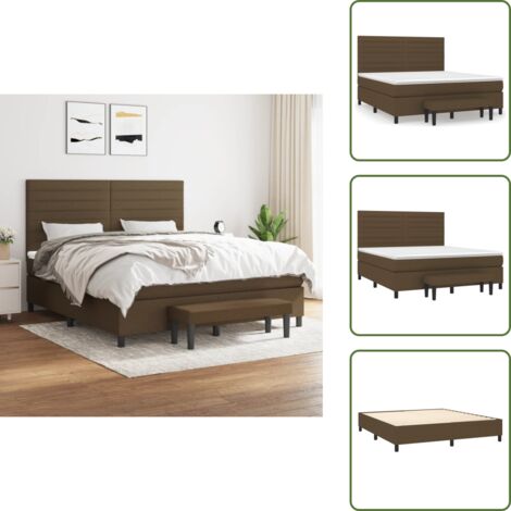 Materasso morbido - vidaXL Giroletto a Molle con Materasso Marrone Scuro 160x200cm Tessuto - Letto con coprimaterasso