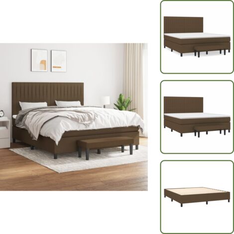 Materasso morbido - vidaXL Giroletto a Molle con Materasso Marrone Scuro 160x200cm Tessuto - Letto con coprimaterasso