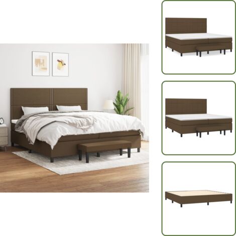 Materasso morbido - vidaXL Giroletto a Molle con Materasso Marrone Scuro 200x200cm Tessuto - Letto con coprimaterasso