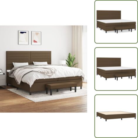 Materasso morbido - vidaXL Giroletto a Molle con Materasso Marrone Scuro 200x200cm Tessuto - Letto con coprimaterasso