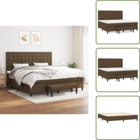 Materasso morbido - vidaXL Giroletto a Molle con Materasso Marrone Scuro 200x200cm Tessuto - Letto con coprimaterasso
