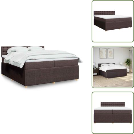 Materasso morbido - vidaXL Giroletto a Molle con Materasso Marrone Scuro 200x200cm Tessuto - Letto con doghe